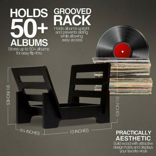 Vinyl Record Display Stand LP Storage Rack Wooden Bamboo Album Holder POS Shop 3