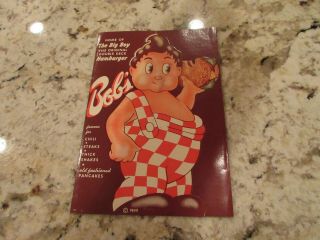 1949 Bobs Big Boy Restaurant Menu Toluca Lake Rare