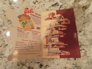 1949 BOBS BIG BOY Restaurant Menu Toluca Lake RARE 3