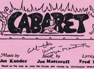 CABARET: JOE MASTEROFF.  Won 1967 Tony Best Musical Best Book.  Two signed items. 4