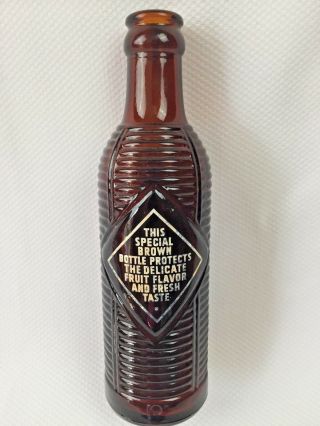 Vintage Orange Crush Ribbed Amber 7 oz.  Bottle 3
