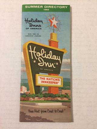 Vintage 1962 Holiday Inns Summer Directory 1960s Map Brochure Guide Hotel Motel