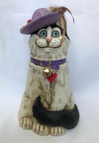 Cat With Hat 12 " Statue Whiskas Telle M Stein The Stone Bunny
