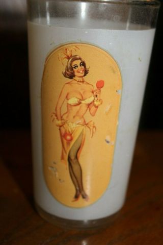 Vintage Keyhole Naked Lady Collectors Bar Glass 4 1/2 Inches - A1