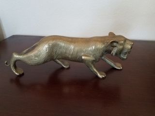 Brass Tiger Statue - Wild Animal Piece For The Tiger Collectors