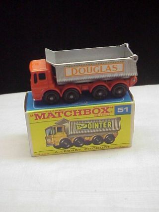 Vintage Matchbox Series No.  51 Lesney 8 Wheel Tipper Box