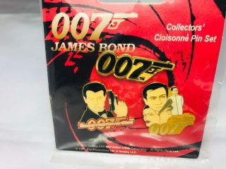 Vintage James Bond 007 Lapel Pin Badge Set Dr.  No & Tomorrow Never Dies
