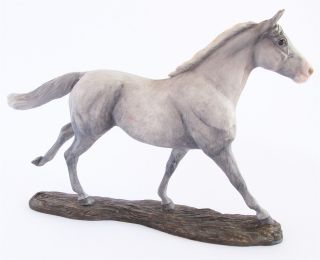 Thoroughbred Horse Figurine Border Fine Arts Grey Running - Ex Showroom Display