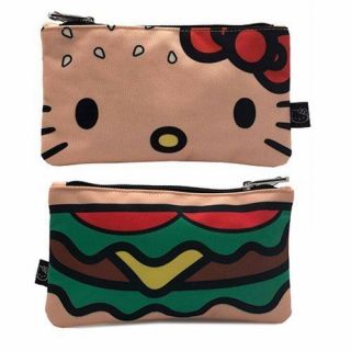 Loungefly Hello Kitty Pouch - Hamburger Print Zip Pouch - Cosmetic/coin Bag