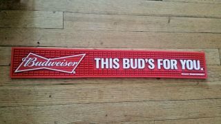 Budweiser And Rolling Rock Bar Mat 2 Pack.