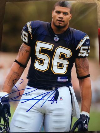 Shawne Merriman Signed 8x10 Photo Authentic Autograph San Diego Chargers