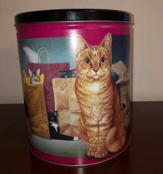 Rare Vintage Iams Cat Can Metal Tin Canister Food Storage Container Large 1990s