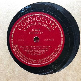 BILLIE HOLIDAY 1940s COMMODORE 78 ALBUM 4 RECORDS - STRANGE FRUIT ETC,  RARE 6