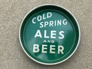 Rare Vintage Cold Spring Brewing Co.  Metal Tray Ales And Beer Lawrence,  Mass.