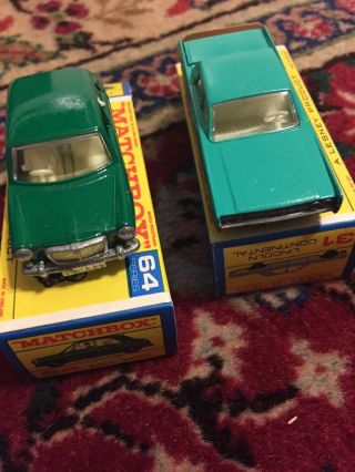 Matchbox Lesney Series 64 Mg 1100 England & 31 Lincoln Continental.