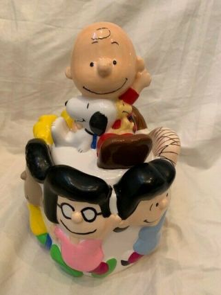 Peanuts And Gang Charlie Brown Snoopy Cookie Jar Collectors Edition Vintage