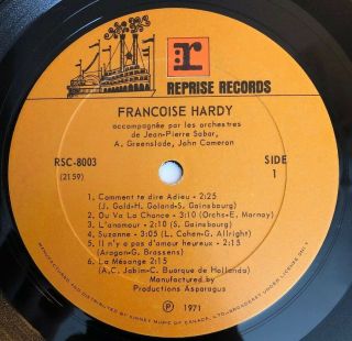 Francoise Hardy - Self Titled - 1971 Canada Press French (EX) Ultrasonic 4