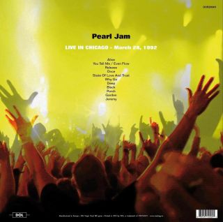 Pearl Jam - Live in Chicago 1992 - import 180g LP 2