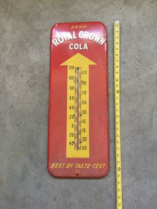 Vintage Royal Crown Cola 9x25 Metal Thermometer