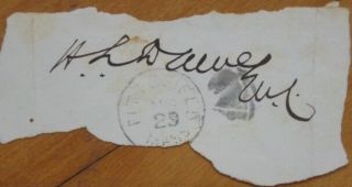Henry Laurens Dawes 1880s Frank Autograph - Native American / Dawes Act