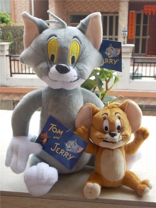Tom And Jerry Plush Doll Stuffed Animal Cartoon Toy Anime Cat & Mouse Figure