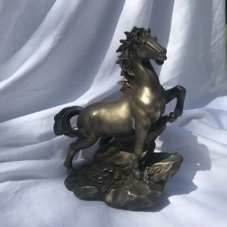 Metal Horse Imperial Asian Roman Stallion Statue Figurine Book End