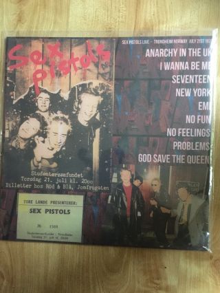 Sex Pistols Live Trondheim 1977 Red Vinyl LP With Foldout Sleeve Unplayed 5