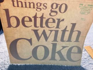 Vintage " Things Go Better With Coke " Red Lettering Decal 4 Coke Machine