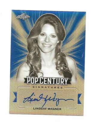 2019 Leaf Metal Pop Century Lindsay Wagner Blue Refractor Autograph Card /15