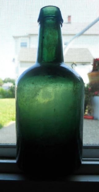 Heavy Iron Pontil Medium Green Soda Water Kensington Glass Philadelphia