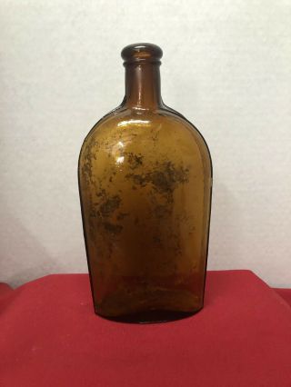 Ususual Antique Yellow/amber Flask