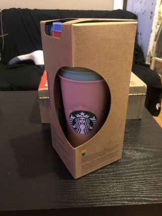 Starbucks color changing cold cups 5 pack with lids and straws 24oz 3