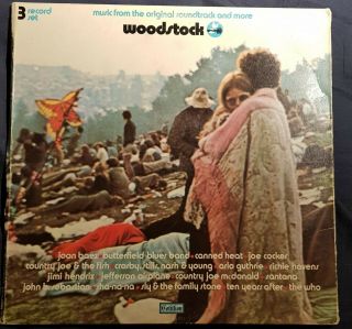 Woodstock,  Music From The Soundtrack.  1970 Orig.  3lp G/f Sd 3 - 500