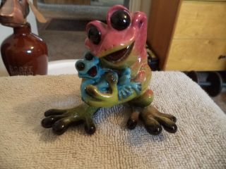 Kittys Critters Frog Rock A Bye Baby Parent & Child Figurine Collectible