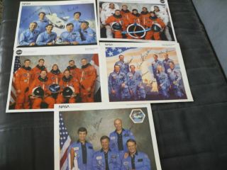 Shuttle 5x Crew Nasa Lithos All Autopen Signed Crew,  Space