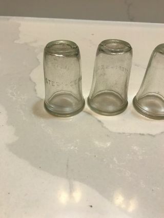 6 Glass Baby Bottle Steri - Seal Cap Vintage Antique 3