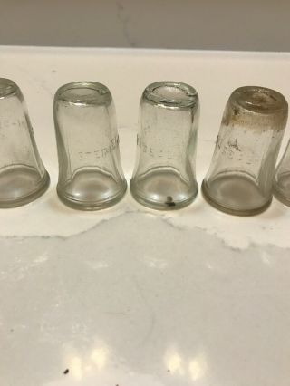 6 Glass Baby Bottle Steri - Seal Cap Vintage Antique 4
