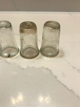6 Glass Baby Bottle Steri - Seal Cap Vintage Antique 5