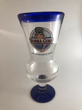 Bubba Gump Santa Monica Pier 8 ½ Inch Glass With Blue Trim -