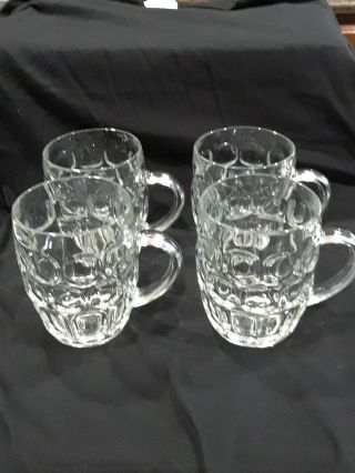 Set Of 4 Ravenhead Glass Dot Dimple Beer Mu0gs - Made In England