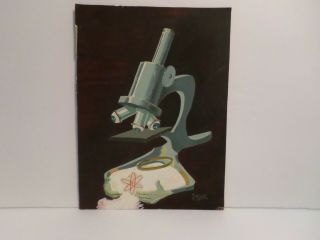 Artist Jack Dyer Poster Paint Abstract Microscope 7.  25x5.  5 " Early Work