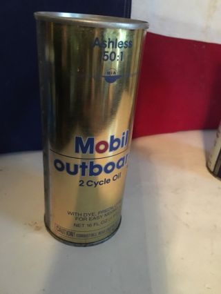 Vintage Texaco Or Mobil 50 - 1 Outboard Motor Oil Can - 1980s