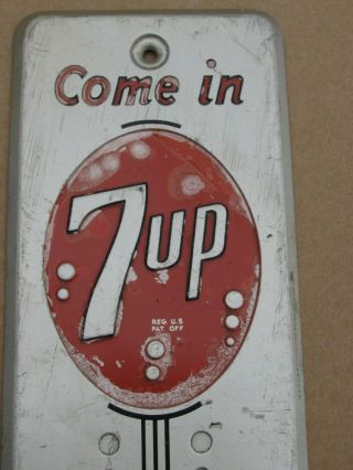 Vintage 7up 7 Up Soda Tin Door Push Advertising Sign Collectible Old Vintage