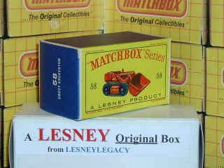 Matchbox Lesney 58b Drott Excavator Red Type D Empty Box Only