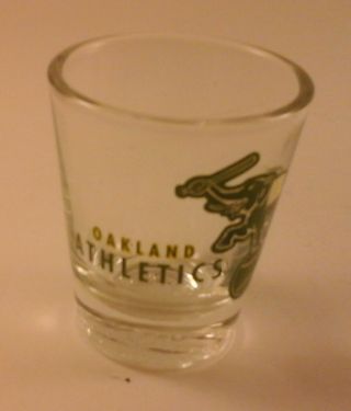 Vtg Souvenir Mlb Shot Glass Oakland A 