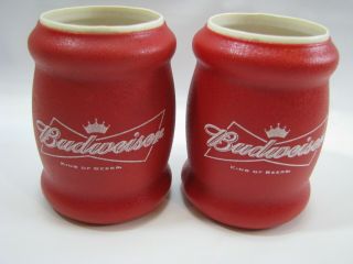 2 Vintage Red Budweiser Logo Insulated Can Holder Bottle Koozies Foam Tuffoam