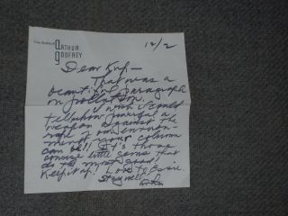 Arthur Godfrey Signed Handwritten Letter To Irv Kupcinet On Personal Stationary