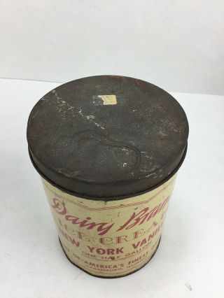 Vintage Dairy Brand Half Gallon York Vanilla Ice Cream Tin Container Rare 2
