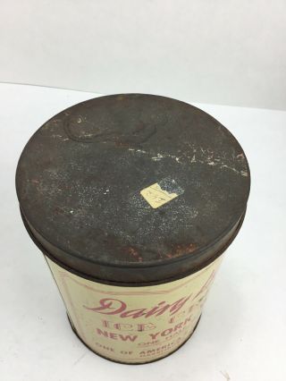 Vintage Dairy Brand Half Gallon York Vanilla Ice Cream Tin Container Rare 5