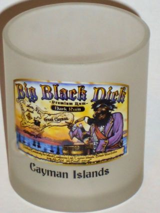 Cayman Islands Big Black Dick Premium Dark Rum Frosted Cocktail Glass 3.  5 Pirate